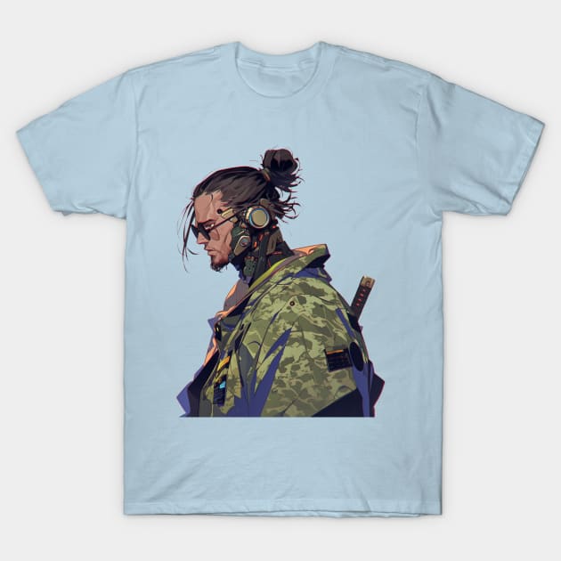 Cyberpunk weather-beaten Samurai T-Shirt by UKnowWhoSaid
